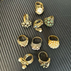 9 adjustable vintage rings